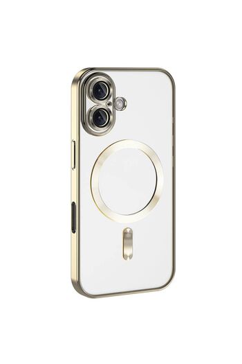 Rivor Apple iPhone 16 Kılıf Kamera Korumalı Magsafe Wireless Şarj Şeffaf Kenarları Renkli Yumuşak Kapak