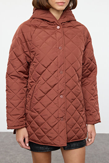 Trendyol Collection Ciemnobrązowy regularny płaszcz Twoaw23Mo00131