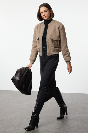 Trendyol Collection Dark Mink Regular Coat Twoaw25Mo00085