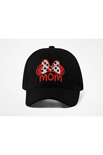QUATEX Κεντητό καπέλο Mickey Mom – Μαύρο 100% βαμβακερό μοντέλο Unisex Gabardine
