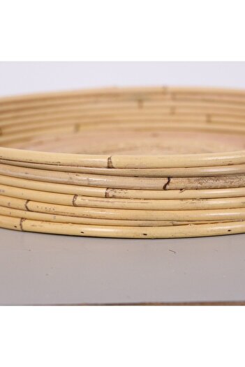Mylamp Hayal 36x6 cm Kubu Rattan Tepsi