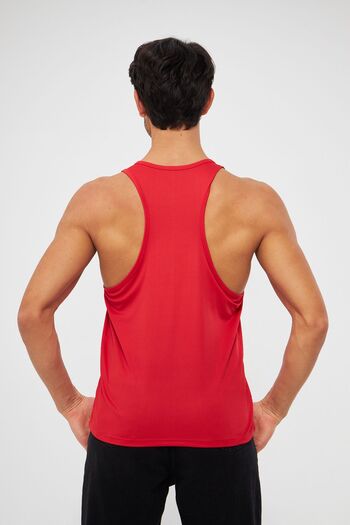 YÜKSEL IŞIK Men's Red Printed Sports Tank Top