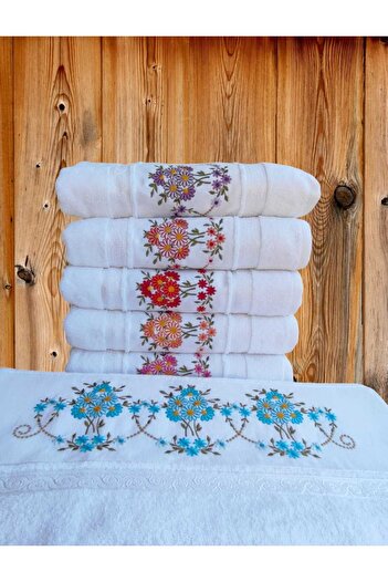GONCA TEKSTİL 50x90 см Рушник для обличчя з вишивкою «Турецький бірюза»