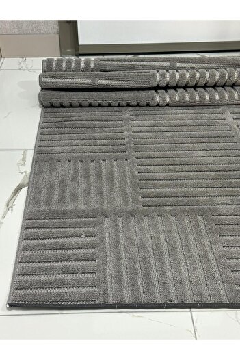 MBA VERONA 9202 Antrasit Yumuşak Dokulu Halı Kilim Salon Mutfak Koridor Kesme Yolluk Dokuma Halı