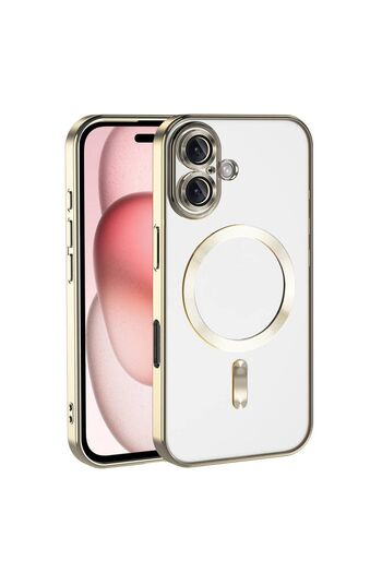 Rivor Apple iPhone 16 Kılıf Kamera Korumalı Magsafe Wireless Şarj Şeffaf Kenarları Renkli Yumuşak Kapak