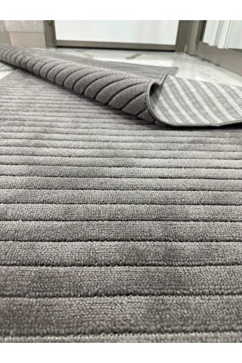 MBA VERONA 9214 Antrasit Yumuşak Dokulu Halı Kilim Salon Mutfak Koridor Kesme Yolluk Dokuma Halı