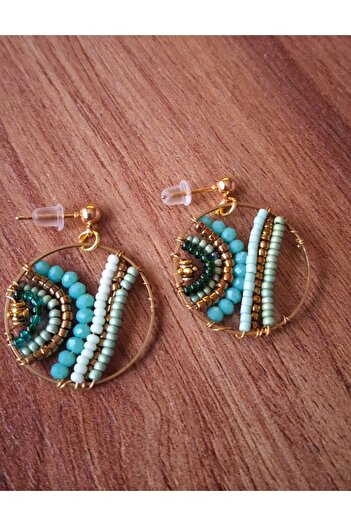 azra takı tasarım Handmade Authentic Bohemian Women's Turquoise and Colorful Earrings