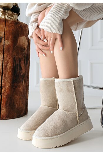 thebestnzm Sophia Beige Suede Boots