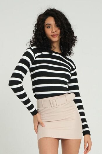 Hiccup Crew Neck Striped Sweater