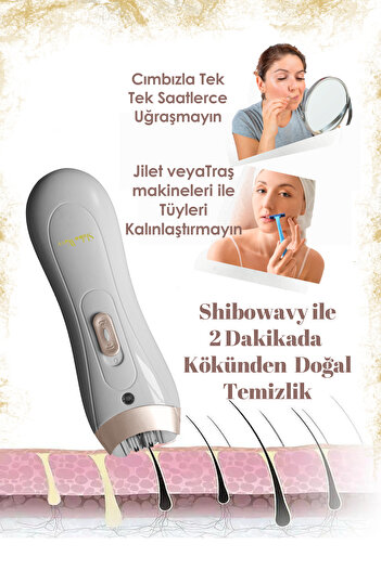 Shibowavy Mini Yüz Epilatörü Cımbızlı (İP & AĞDA ETKİSİ - YÜZ BÖLGESİ IÇİN ÖZEL ÜRÜN) Pilli