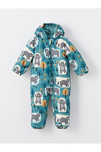 LC Waikiki Hooded Long Sleeve Printed Baby Boy Astronaut Coat