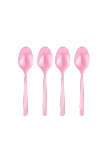 Ambalaj Evi Plastic Spoons Pink Birthday Party Spoons 25 Pcs Pink Plastic Spoons
