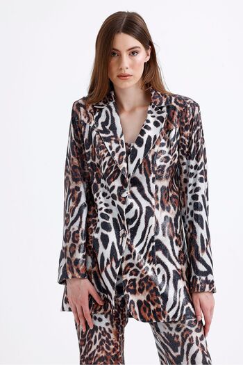 Sense Sequined Pearl Lined Evening Dress Jacket - Ckt34264 Tiger