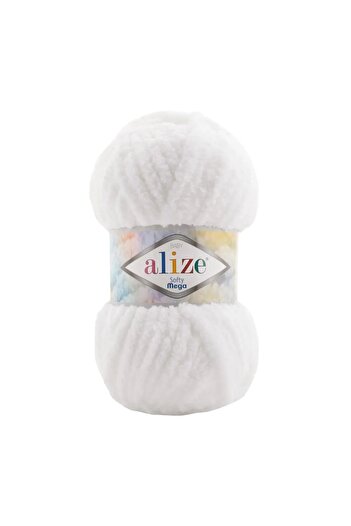 Alize Softy Mega White Hand Knitting Lanyard - Pack of 5 (5X100 Gr)