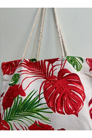 Madame Aura Flower Beach Bag, Market, Knitted, Cloth, Linen, Multi-Purpose Bag