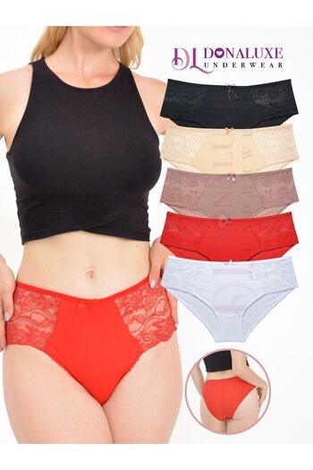 Donaluxe Women's Lace Cotton Panties Pack of 5 - Sbtvk