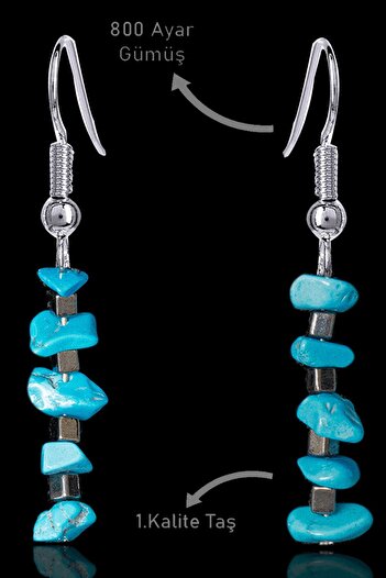 Erilsa Certified Broken Stone Model Turquoise Stone Earrings