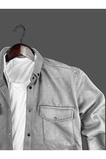 WAMOSSALAPLI Winter and Seasonal Suede Shirt Jacket