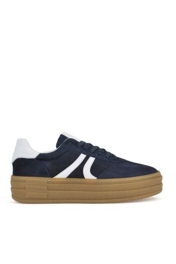 Ziya Navy Blue Women's Genuine Leather Sneakers - 1431000 Z6640