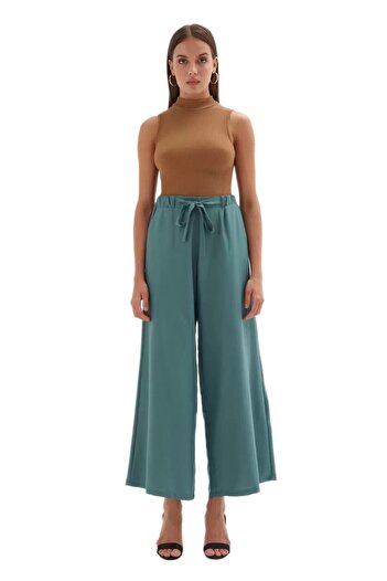 PHELDA Wide Leg Trousers with Tie Detail 1012-indigo