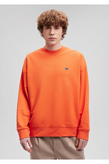 Mavi Bisiklet Yaka Turuncu Basic Sweatshirt 0s10084-70483