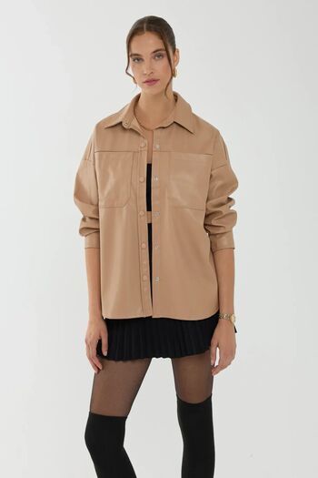 Hiccup Faux Leather Oversized Shirt