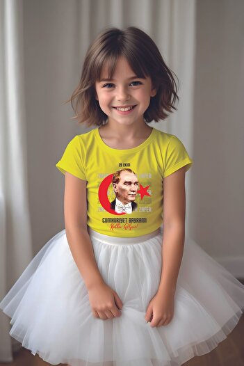 MYADA 29 October Republic Day Ataturk Themed Tutu Skirt T-Shirt Set 22546