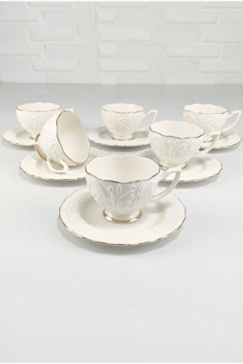 Rossel Premium Rosen-200 62611 - Gilded Bone Porcelain Tea and Nescafe Set