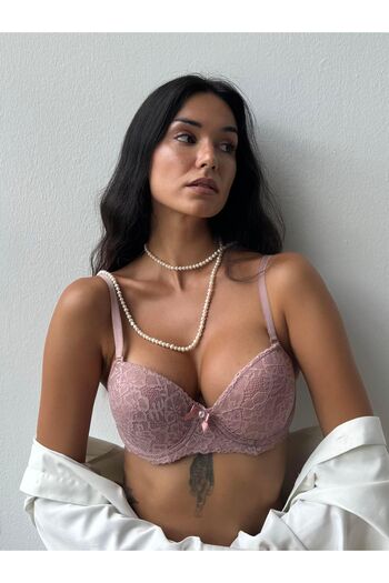 Cansoy 641Tk Model Lacy Supported Powder Bra Set