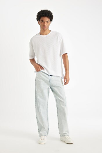 DeFacto Baggy Fit Wide Fit Regular Waist Wide Leg Jean Trousers D1819Ax24Au