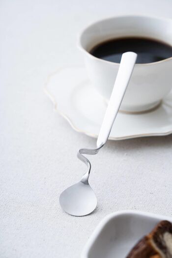 ACAR Karat Moon Set of 2 Curved Steel Spoons - 16 cm