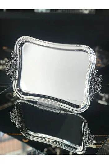ABROZ HOME DESIGN Micron Silver Plated Spring Branch Tray