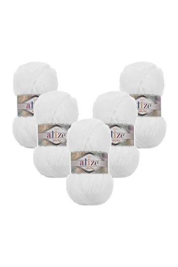 Alize Pack of 5 Amigurumi Lines - Cotton Gold Hand Knitting, 5X100 Gr, 55 White