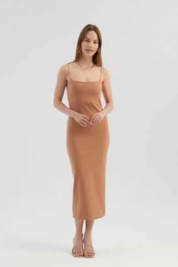 Hiccup Pearl Strap Midi Body Dress Sitting on the Type