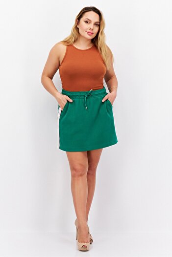 Esprit Women Side Stripe Mini Skirt, Green