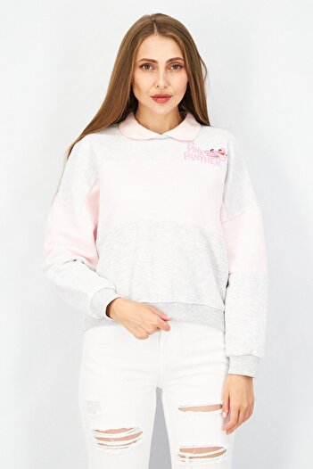 Pink Panther x DCMJ Women Spread Collar Graphic Sweatshirt, Multicolor