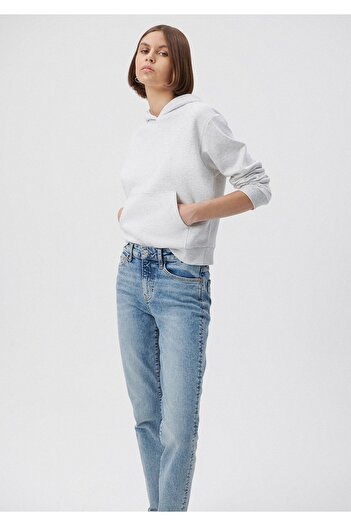 Mavi Hooded Gray Basic Sweatshirt 1611771-80196