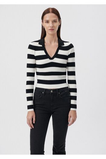 Mavi Pulover negru cu dungi 1710304-82375