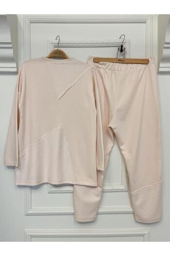 Plistre 2228_sewing Detailed Oversize Tracksuit Hijab Set