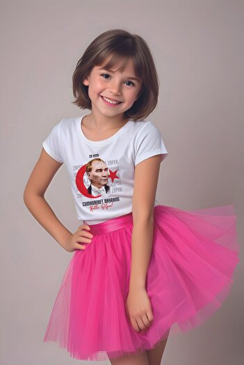 MYADA 29 October Republic Day Ataturk Themed Tutu Skirt T-Shirt Set 22546
