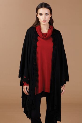 Butik Triko Zigzag Detailed Knitwear Cloak