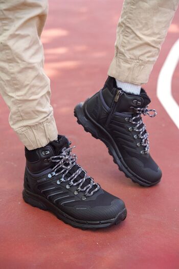 Riccon Μαύρες μαύρες Unisex 3d Rubber Trekking Boots00128055
