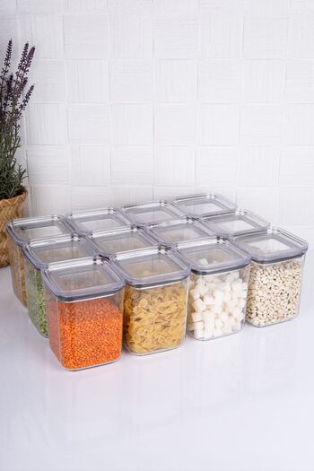 Home 900 Ml Mica Jar - 12-piece Vacuum Lid Pulses Set