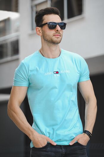Oksit Army Embroidered Slim Fit Slim Fit Lycra Men's T-shirt