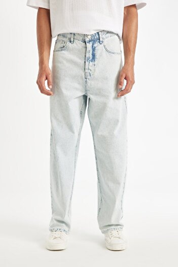 DeFacto Baggy Fit Wide Fit Regular Waist Wide Leg Jean Trousers D1819Ax24Au