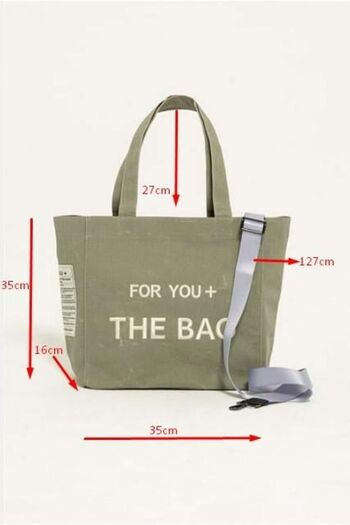 For You Bag Canvas Large Size Gray Bag