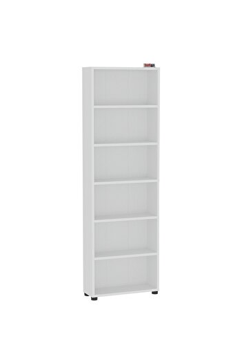 Bofigo 6 Raflı Kitaplık Dekoratif Kitaplık Modern Kitaplık Beyaz