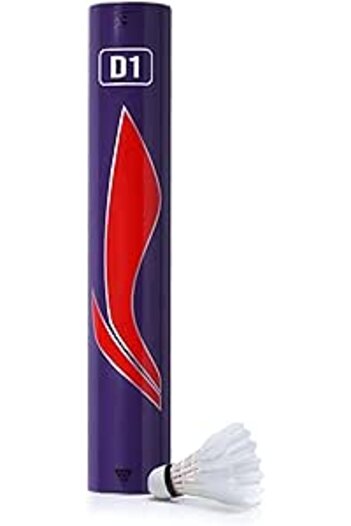 Li-Ning D1 Feather Shuttlecock | Speed 77 | Colour: White | Pack of 12 Shuttles | Badminton Sports