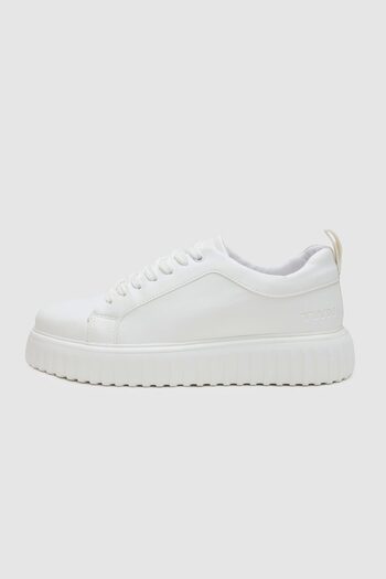 Twn White Thick Sole - Lace-Up Sneaker Shoes