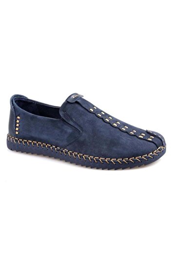 Kids Club Shoes James Franco 4622 - 100% натуральна шкіра, ручна вишивка, темно-сині чоловічі повсякденні черевики